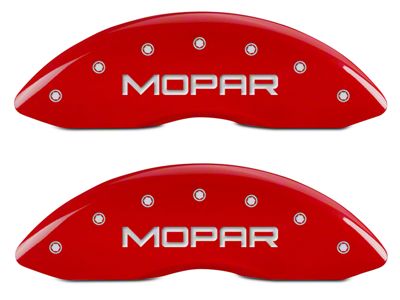 MGP Brake Caliper Covers with MOPAR Logo; Red; Front and Rear (06-10 RAM 1500, Excluding SRT-10)