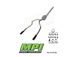 MPI Exhaust Technologies Stainless Steel Performance Series Clamp-On Dual Exhaust System with Black Tips; Rear Exit (99-06 4.8L Sierra 1500)