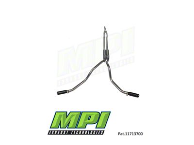 MPI Exhaust Technologies Performance Series Clamp-On Dual Exhaust System with Black Tips; Side Exit (23-26 6.8L F-250 Super Duty)