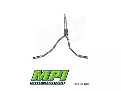 MPI Exhaust Technologies Turbo Series Clamp-On Dual Exhaust System with Polished Bright Chrome Tips; Side Exit (23-26 6.8L F-250 Super Duty)