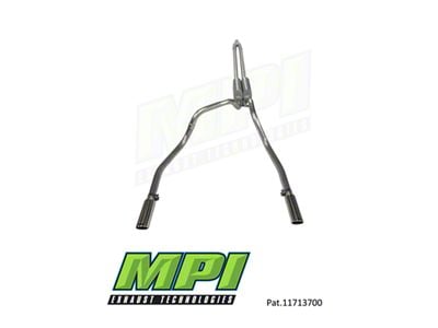 MPI Exhaust Technologies Performance Series Clamp-On Dual Exhaust System with Polished Bright Chrome Tips; Rear Exit (11-24 3.5L EcoBoost F-150, Excluding Raptor, Tremor & 19-20 Limited)