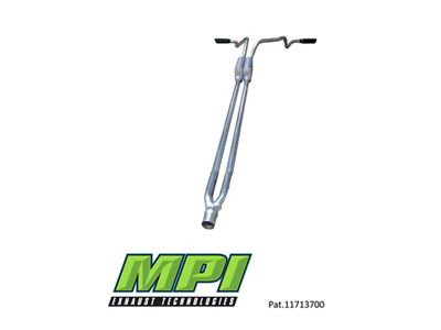 MPI Exhaust Technologies Turbo Series Clamp-On Dual Exhaust System with Black Tips; Side Exit (04-08 4.7L RAM 1500)