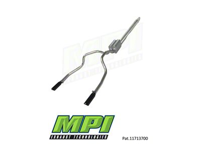 MPI Exhaust Technologies Turbo Series Clamp-On Dual Exhaust System with Black Tips; Rear Exit (04-08 4.7L RAM 1500)