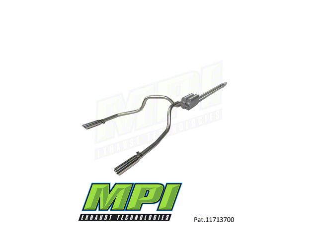 MPI Exhaust Technologies Turbo Series Weld-On Dual Exhaust System with Polished Bright Chrome Tips; Rear Exit (04-08 4.7L RAM 1500)