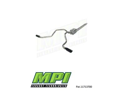 MPI Exhaust Technologies Turbo Series Clamp-On Dual Exhaust System with Black Tips; Side Exit (99-06 4.8L Sierra 1500)
