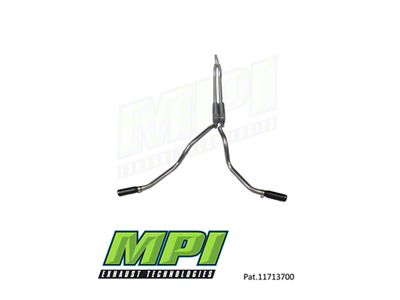 MPI Exhaust Technologies Performance Series Clamp-On Dual Exhaust System with Black Tips; Side Exit (17-22 6.2L F-250 Super Duty)