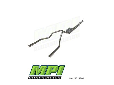 MPI Exhaust Technologies Performance Series Clamp-On Dual Exhaust System with Polished Bright Chrome Tips; Rear Exit (17-22 6.2L F-250 Super Duty)