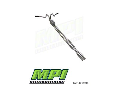 MPI Exhaust Technologies Turbo Series Clamp-On Dual Exhaust System with Black Tips; Side Exit (17-22 6.2L F-250 Super Duty)