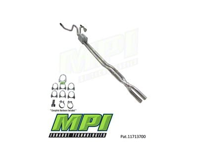 MPI Exhaust Technologies Turbo Series Clamp-On Dual Exhaust System with Black Tips; Rear Exit (17-22 6.2L F-250 Super Duty)