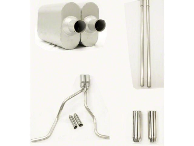 MPI Exhaust Technologies 2.50-Inch Dual Exhaust System with Performance Series Muffler and Chrome Tips; Side Exit (17-22 6.2L F-350 Super Duty)