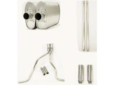 MPI Exhaust Technologies 2.50-Inch Dual Exhaust System with Turbo Series Muffler and Chrome Tips; Side Exit (17-22 6.2L F-350 Super Duty)