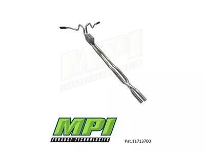MPI Exhaust Technologies Turbo Series Clamp-On Dual Exhaust System with Black Tips; Side Exit (17-22 6.2L F-350 Super Duty)