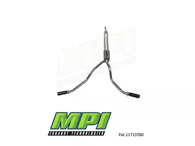 MPI Exhaust Technologies Turbo Series Weld-On Dual Exhaust System with Black Tips; Side Exit (17-22 6.2L F-350 Super Duty)