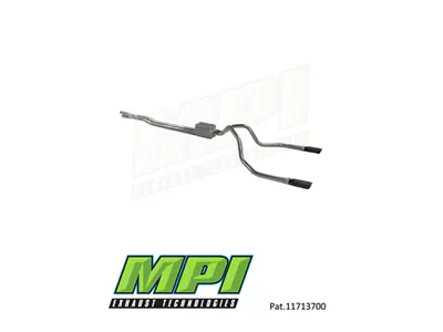 MPI Exhaust Technologies Turbo Series Weld-On Dual Exhaust System with Black Tips; Rear Exit (17-22 6.2L F-350 Super Duty)