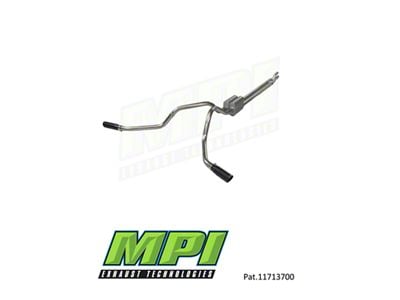 MPI Exhaust Technologies Turbo Series Clamp-On Dual Exhaust System with Black Tips; Side Exit (11-16 6.2L F-250 Super Duty)