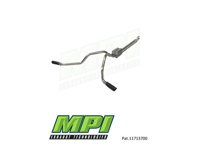 MPI Exhaust Technologies Turbo Series Weld-On Dual Exhaust System with Black Tips; Side Exit (11-16 6.2L F-250 Super Duty)