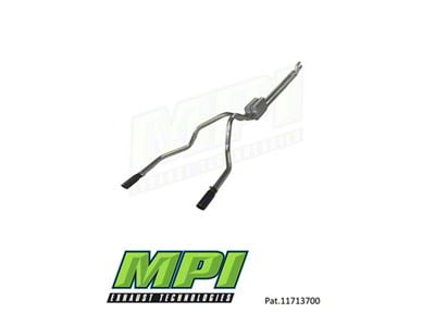 MPI Exhaust Technologies Turbo Series Weld-On Dual Exhaust System with Black Tips; Rear Exit (11-16 6.2L F-250 Super Duty)