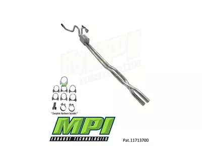 MPI Exhaust Technologies Turbo Series Clamp-On Dual Exhaust System with Black Tips; Rear Exit (20-24 7.3L F-250 Super Duty)