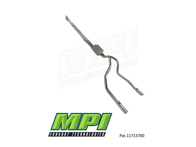 MPI Exhaust Technologies Turbo Series Weld-On Dual Exhaust System with Polished Bright Chrome Tips; Rear Exit (11-16 6.2L F-250 Super Duty)