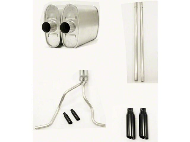 MPI Exhaust Technologies 2.50-Inch Dual Exhaust System with Turbo Series Muffler and Black Tips; Side Exit (11-16 6.2L F-350 Super Duty)