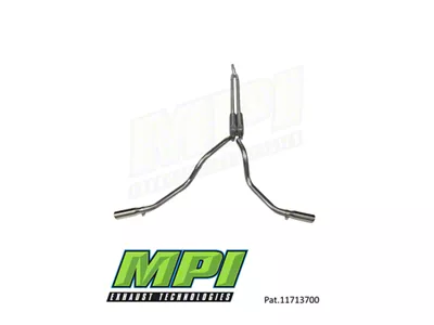 MPI Exhaust Technologies Turbo Series Weld-On Dual Exhaust System with Polished Bright Chrome Tips; Side Exit (11-16 6.2L F-350 Super Duty)