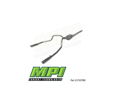 MPI Exhaust Technologies Turbo Series Weld-On Dual Exhaust System with Polished Bright Chrome Tips; Rear Exit (04-24 5.7L RAM 1500 w/o Factory Dual Exhaust)