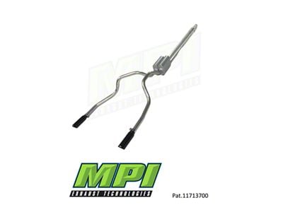 MPI Exhaust Technologies Performance Series Clamp-On Dual Exhaust System with Black Tips; Rear Exit (14-24 6.4L RAM 2500)