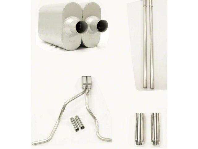 MPI Exhaust Technologies 2.50-Inch Dual Exhaust System with Performance Series Muffler and Chrome Tips; Rear Exit (10-24 6.4L RAM 2500)