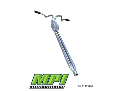 MPI Exhaust Technologies Performance Series Clamp-On Dual Exhaust System with Black Tips; Side Exit (07-24 5.3L Sierra 1500 w/o Factory Dual Exhaust)