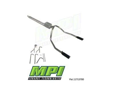 MPI Exhaust Technologies Performance Series Weld-On Dual Exhaust System with Black Tips; Rear Exit (14-24 6.2L Sierra 1500 w/o Factory Dual Exhaust)