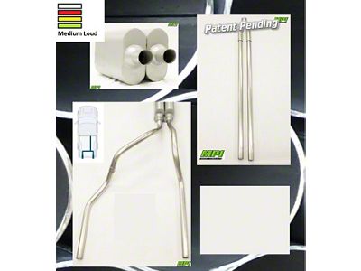 MPI Exhaust Technologies Performance Series Clamp-On Dual Exhaust System; Rear Exit (19-25 5.3L Sierra 1500 w/ Factory Dual Exhaust)