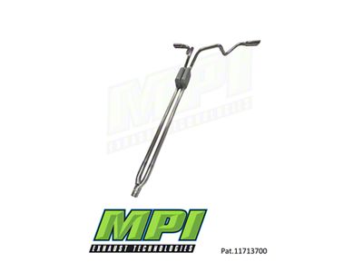 MPI Exhaust Technologies Performance Series Clamp-On Dual Exhaust System with Polished Bright Chrome Tips; Side Exit (07-24 5.3L Sierra 1500 w/o Factory Dual Exhaust)