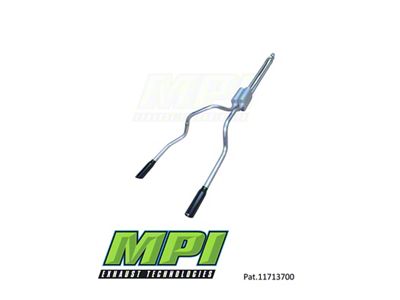 MPI Exhaust Technologies Turbo Series Clamp-On Dual Exhaust System with Black Tips; Rear Exit (07-24 5.3L Sierra 1500 w/o Factory Dual Exhaust)