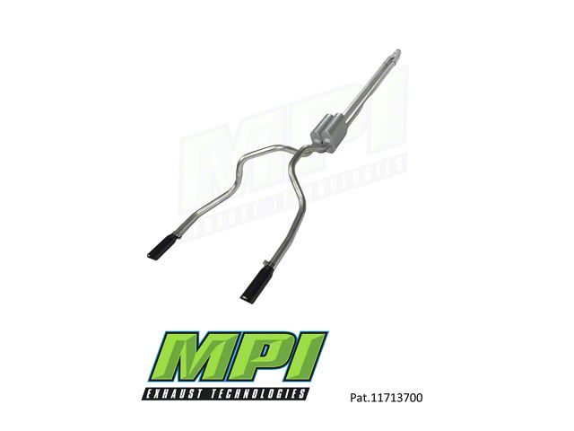 MPI Exhaust Technologies Performance Series Clamp-On Dual Exhaust System with Black Tips; Rear Exit (20-24 6.6L Gas Sierra 3500 HD)