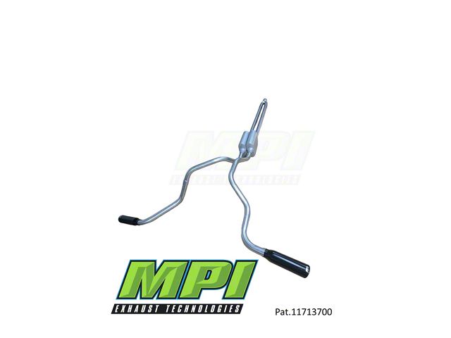 MPI Exhaust Technologies Turbo Series Clamp-On Dual Exhaust System with Black Tips; Side Exit (07-24 5.3L Silverado 1500 w/o Factory Dual Exhaust)