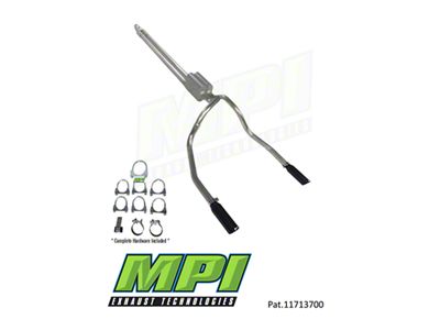 MPI Exhaust Technologies Stainless Steel Performance Series Clamp-On Dual Exhaust System with Black Tips; Rear Exit (11-25 5.0L F-150, Excluding Tremor)