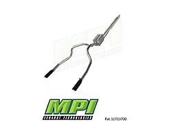 MPI Exhaust Technologies Performance Series Clamp-On Dual Exhaust System with Black Tips; Rear Exit (20-25 6.6L Gas Sierra 2500 HD)