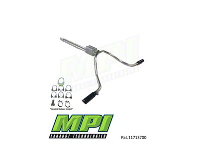 MPI Exhaust Technologies Performance Series Clamp-On Dual Exhaust System with Black Tips; Side Exit (20-25 6.6L Gas Silverado 2500 HD)