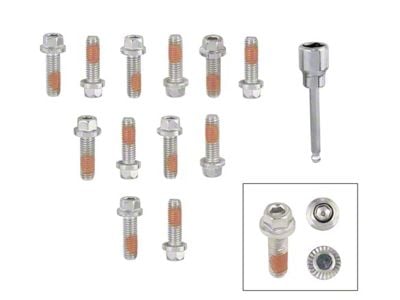 Mr. Gasket Headlock Locking Header Bolts; M8-1.25x25MM; Set of 12 (07-14 6.0L Sierra 2500 HD)