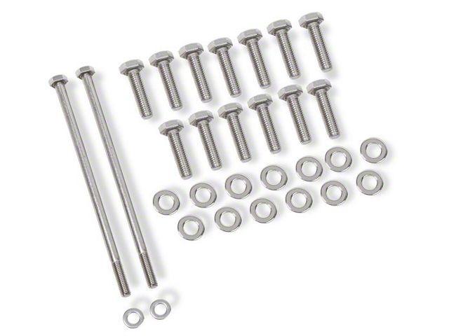 Mr. Gasket Oil Pan Bolt Set; Polished Stainless Steel (07-18 6.0L Sierra 3500 HD)