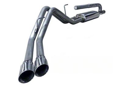 MRT EcoFlow DMS Dual Exhaust System with Polished Tips; Same Side Exit (10-14 6.2L F-150 Raptor)