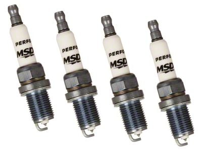 MSD Iridium Tip Spark Plugs; Shorty; Set of Four (05-07 4.7L Dakota)