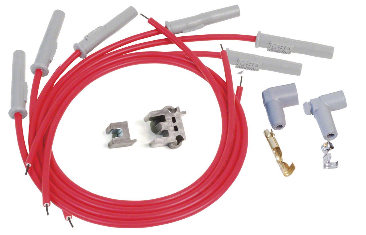 MSD Dakota Super Conductor Spark Plug Wire Set; Red 31179 (8797 3.9L