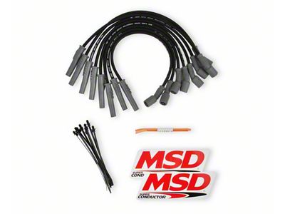MSD Super Conductor 8.5mm Spark Plug Wires; Black (11-15 6.2L F-350 Super Duty)