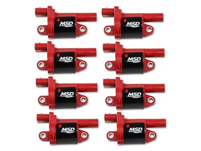 MSD Gen V Blaster Coil Packs; Round; Red (14-18 V8 Sierra 1500)