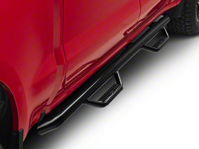 N-Fab Cab Length Nerf Side Step Bars; Gloss Black (19-24 Silverado 1500 Crew Cab)