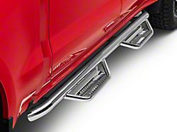 N-Fab Cab Length Podium Nerf Side Step Bars; Polished Stainless (19-26 Silverado 1500 Crew Cab)