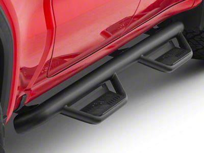 N-Fab Cab Length Podium Nerf Side Step Bars; Textured Black (19-24 Sierra 1500 Crew Cab)