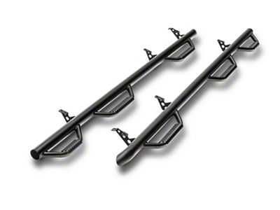 N-Fab Wheel 2 Wheel Bed Access Nerf Side Step Bars; Textured Black (11-16 F-350 Super Duty SRW SuperCrew)