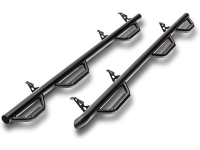N-Fab Wheel 2 Wheel Bed Access Nerf Side Step Bars; Textured Black (17-24 F-350 Super Duty SuperCrew w/ 8-Foot Bed)